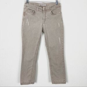 Yaya Woman Light Tan Mid Rise Capri Jeans